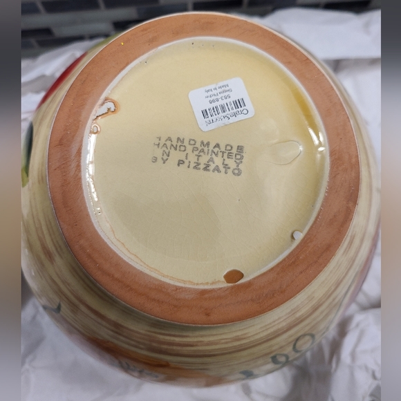 Crate & Barrel Hand Painted Fall Fruit Sienna Pitcher - Picture 6 of 8